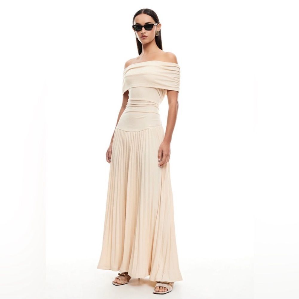 Field of Dreams Lioness Cream Off-Shoulder Maxi Dress